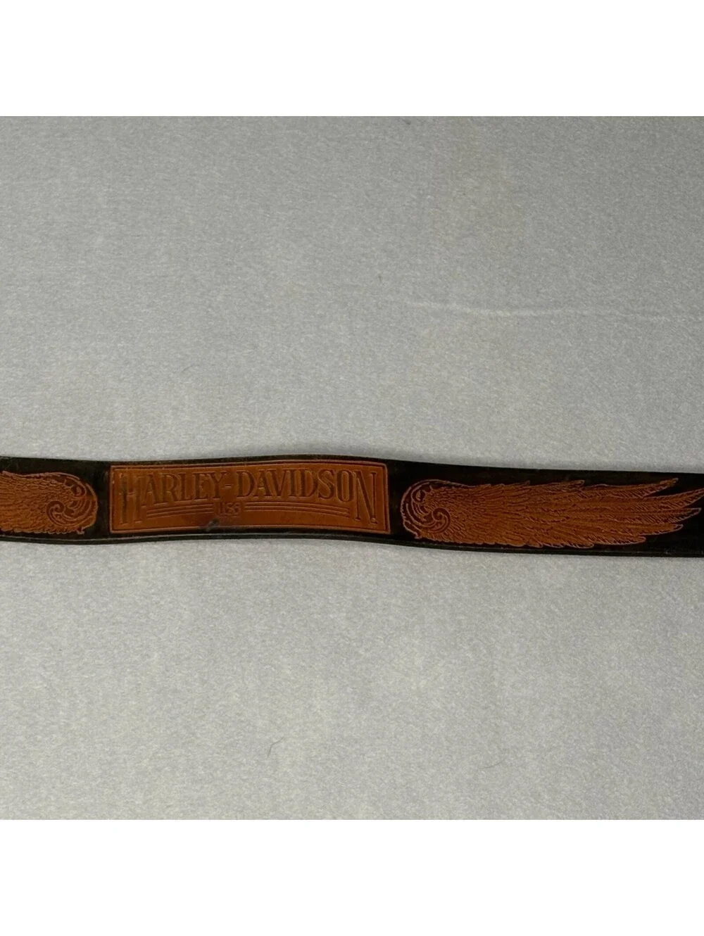 Vintage Harley-Davidson Leather Belt with Eagle Buckle